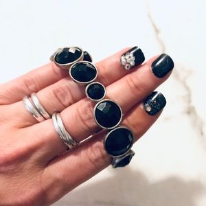 Silver and Black Bracelet